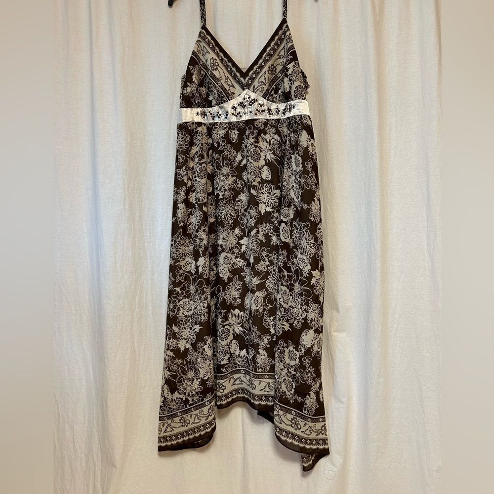 Robbie Bee size 16 brown patterned beaded embellished lined lightly padd…